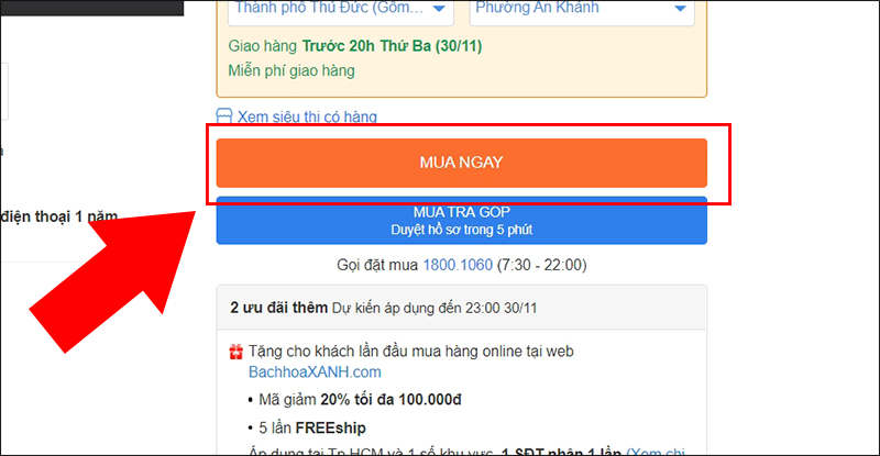 Nhấn Mua ngay